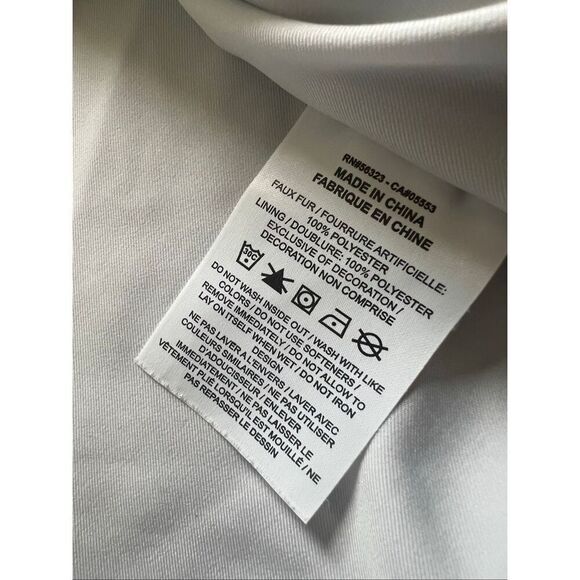 Nike Black White Sherpa Active Swoosh Cropped Faux Fur Jacket XS - Picture 6 of 8